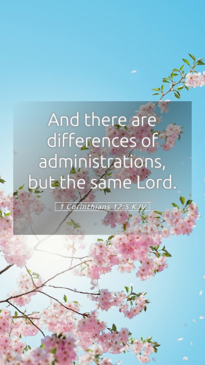 Picture 05 - 1 Corinthians 12:5 KJV Mobile Phone Wallpaper - And there are differences of administrations, but - Mobile Bible Verse Wallpaper