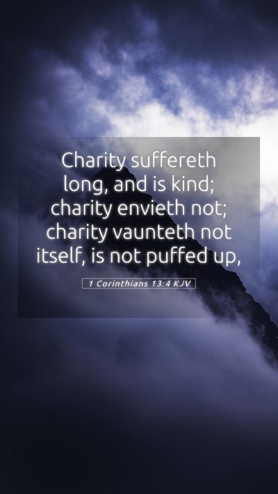 Picture 05 - 1 Corinthians 13:4 KJV Mobile Phone Wallpaper - Charity suffereth long, and is kind; charity - Mobile Bible Verse Wallpaper