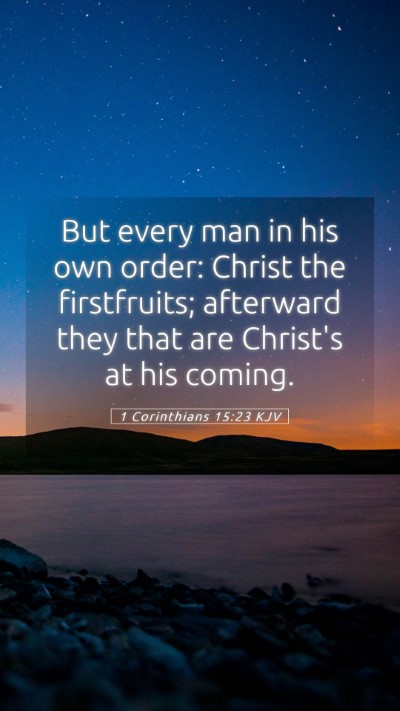 Picture 05 - 1 Corinthians 15:23 KJV Mobile Phone Wallpaper - But every man in his own order: Christ the - Mobile Bible Verse Wallpaper