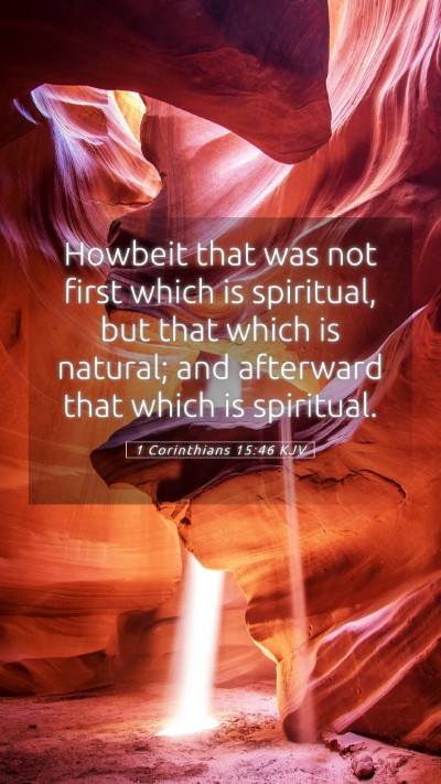 Picture 05 - 1 Corinthians 15:46 KJV Mobile Phone Wallpaper - Howbeit that was not first which is spiritual, - Mobile Bible Verse Wallpaper