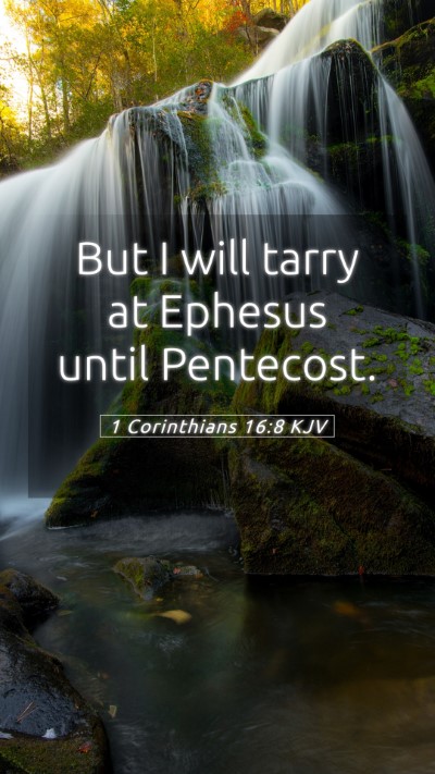 Picture 05 - 1 Corinthians 16:8 KJV Mobile Phone Wallpaper - But I will tarry at Ephesus until - Mobile Bible Verse Wallpaper