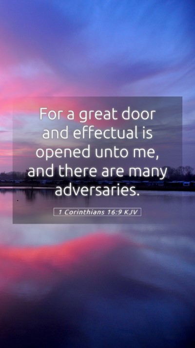 Picture 05 - 1 Corinthians 16:9 KJV Mobile Phone Wallpaper - For a great door and effectual is opened unto me, - Mobile Bible Verse Wallpaper