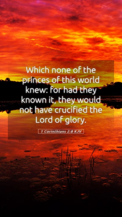 Picture 05 - 1 Corinthians 2:8 KJV Mobile Phone Wallpaper - Which none of the princes of this world knew: for - Mobile Bible Verse Wallpaper