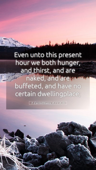 Picture 05 - 1 Corinthians 4:11 KJV Mobile Phone Wallpaper - Even unto this present hour we both hunger, and - Mobile Bible Verse Wallpaper