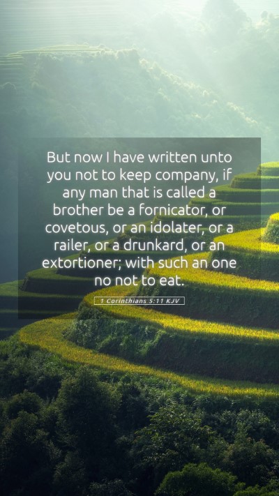 Picture 05 - 1 Corinthians 5:11 KJV Mobile Phone Wallpaper - But now I have written unto you not to keep - Mobile Bible Verse Wallpaper