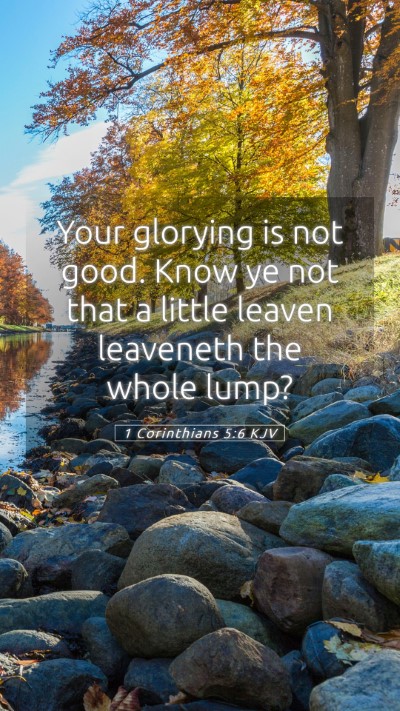 Picture 05 - 1 Corinthians 5:6 KJV Mobile Phone Wallpaper - Your glorying is not good. Know ye not that a - Mobile Bible Verse Wallpaper
