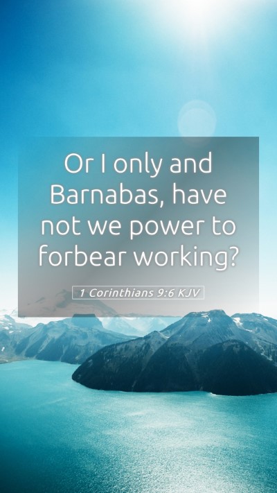 Picture 05 - 1 Corinthians 9:6 KJV Mobile Phone Wallpaper - Or I only and Barnabas, have not we power to - Mobile Bible Verse Wallpaper