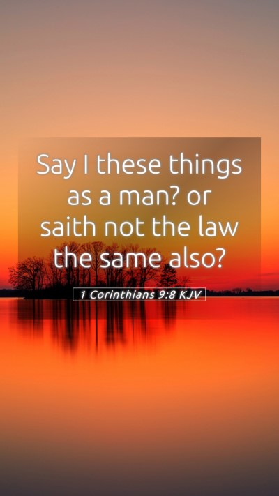 Picture 05 - 1 Corinthians 9:8 KJV Mobile Phone Wallpaper - Say I these things as a man? or saith not the law - Mobile Bible Verse Wallpaper