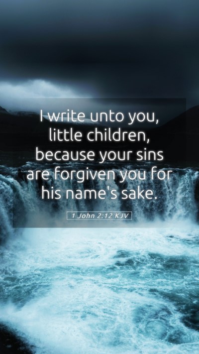 Picture 05 - 1 John 2:12 KJV Mobile Phone Wallpaper - I write unto you, little children, because your - Mobile Bible Verse Wallpaper