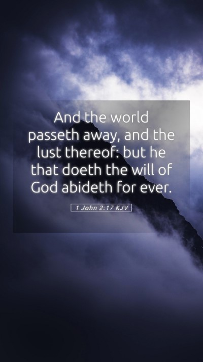 Picture 05 - 1 John 2:17 KJV Mobile Phone Wallpaper - And the world passeth away, and the lust thereof: - Mobile Bible Verse Wallpaper