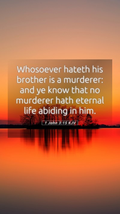 Picture 05 - 1 John 3:15 KJV Mobile Phone Wallpaper - Whosoever hateth his brother is a murderer: and - Mobile Bible Verse Wallpaper