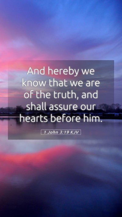 Picture 05 - 1 John 3:19 KJV Mobile Phone Wallpaper - And hereby we know that we are of the truth, and - Mobile Bible Verse Wallpaper