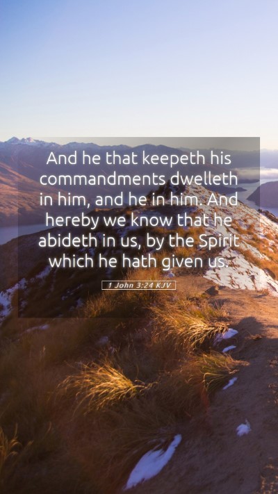 Picture 05 - 1 John 3:24 KJV Mobile Phone Wallpaper - And he that keepeth his commandments dwelleth in - Mobile Bible Verse Wallpaper