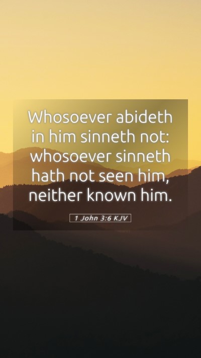 Picture 05 - 1 John 3:6 KJV Mobile Phone Wallpaper - Whosoever abideth in him sinneth not: whosoever - Mobile Bible Verse Wallpaper