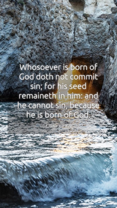 Picture 05 - 1 John 3:9 KJV Mobile Phone Wallpaper - Whosoever is born of God doth not commit sin; for - Mobile Bible Verse Wallpaper