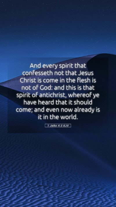 Picture 05 - 1 John 4:3 KJV Mobile Phone Wallpaper - And every spirit that confesseth not that Jesus - Mobile Bible Verse Wallpaper
