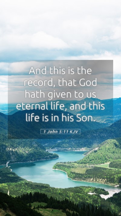 Picture 05 - 1 John 5:11 KJV Mobile Phone Wallpaper - And this is the record, that God hath given to us - Mobile Bible Verse Wallpaper