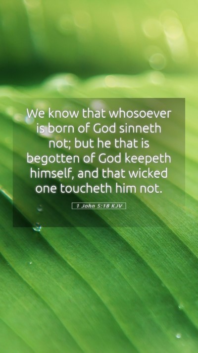 Picture 05 - 1 John 5:18 KJV Mobile Phone Wallpaper - We know that whosoever is born of God sinneth - Mobile Bible Verse Wallpaper