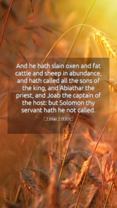 Picture 05 - 1 Kings 1:19 KJV Mobile Phone Wallpaper - And he hath slain oxen and fat cattle and sheep - Mobile Bible Verse Wallpaper