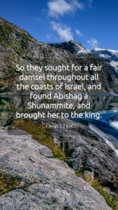 Picture 05 - 1 Kings 1:3 KJV Mobile Phone Wallpaper - So they sought for a fair damsel throughout all - Mobile Bible Verse Wallpaper