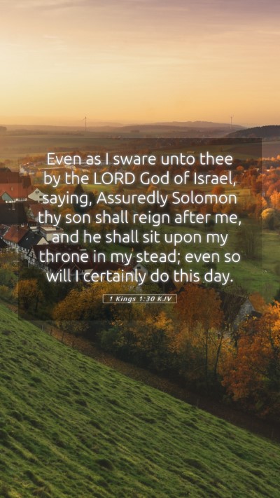 Picture 05 - 1 Kings 1:30 KJV Mobile Phone Wallpaper - Even as I sware unto thee by the LORD God of - Mobile Bible Verse Wallpaper