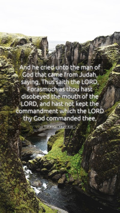 Picture 05 - 1 Kings 13:21 KJV Mobile Phone Wallpaper - And he cried unto the man of God that came from - Mobile Bible Verse Wallpaper