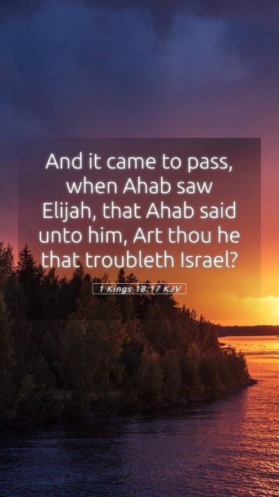 Picture 05 - 1 Kings 18:17 KJV Mobile Phone Wallpaper - And it came to pass, when Ahab saw Elijah, that - Mobile Bible Verse Wallpaper