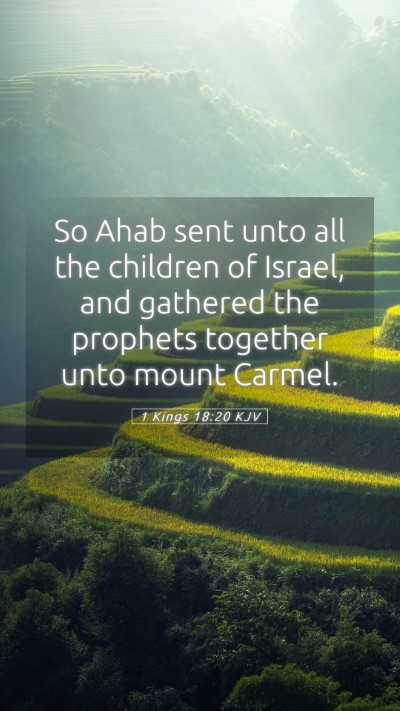 Picture 05 - 1 Kings 18:20 KJV Mobile Phone Wallpaper - So Ahab sent unto all the children of Israel, and - Mobile Bible Verse Wallpaper