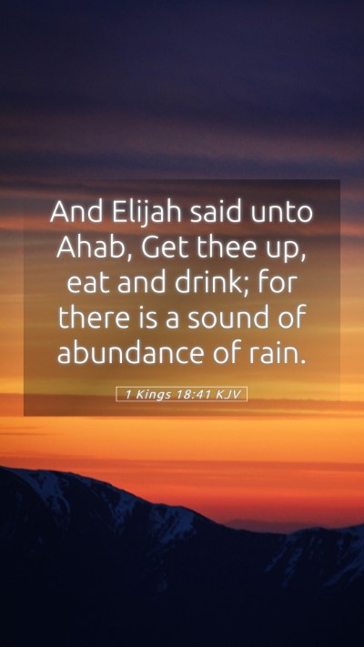 Picture 05 - 1 Kings 18:41 KJV Mobile Phone Wallpaper - And Elijah said unto Ahab, Get thee up, eat and - Mobile Bible Verse Wallpaper