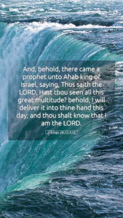 Picture 05 - 1 Kings 20:13 KJV Mobile Phone Wallpaper - And, behold, there came a prophet unto Ahab king - Mobile Bible Verse Wallpaper