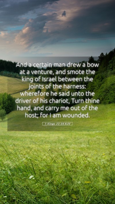 Picture 05 - 1 Kings 22:34 KJV Mobile Phone Wallpaper - And a certain man drew a bow at a venture, and - Mobile Bible Verse Wallpaper