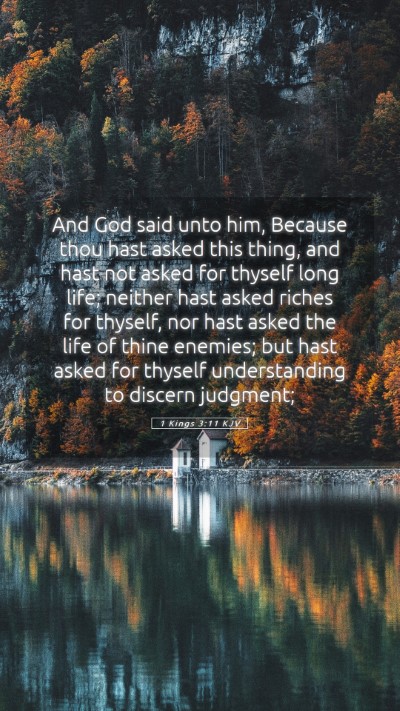 Picture 05 - 1 Kings 3:11 KJV Mobile Phone Wallpaper - And God said unto him, Because thou hast asked - Mobile Bible Verse Wallpaper