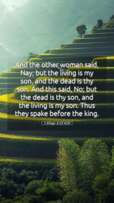 Picture 05 - 1 Kings 3:22 KJV Mobile Phone Wallpaper - And the other woman said, Nay; but the living is - Mobile Bible Verse Wallpaper