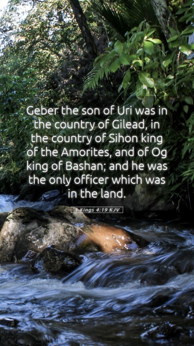 Picture 05 - 1 Kings 4:19 KJV Mobile Phone Wallpaper - Geber the son of Uri was in the country of - Mobile Bible Verse Wallpaper