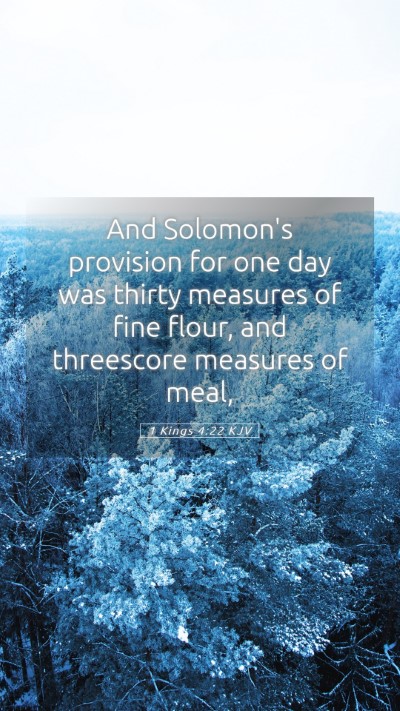 Picture 05 - 1 Kings 4:22 KJV Mobile Phone Wallpaper - And Solomon's provision for one day was thirty - Mobile Bible Verse Wallpaper