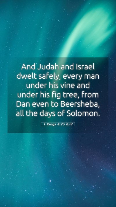 Picture 05 - 1 Kings 4:25 KJV Mobile Phone Wallpaper - And Judah and Israel dwelt safely, every man - Mobile Bible Verse Wallpaper