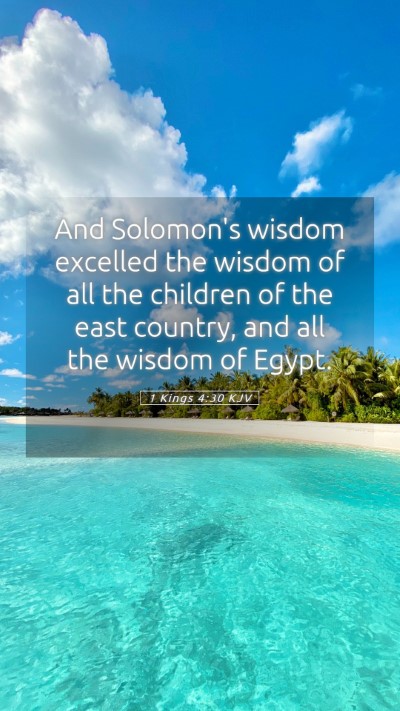 Picture 05 - 1 Kings 4:30 KJV Mobile Phone Wallpaper - And Solomon's wisdom excelled the wisdom of all - Mobile Bible Verse Wallpaper