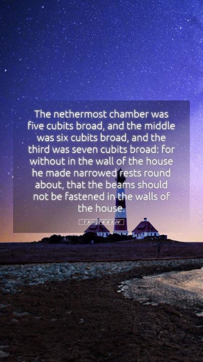 Picture 05 - 1 Kings 6:6 KJV Mobile Phone Wallpaper - The nethermost chamber was five cubits broad, and - Mobile Bible Verse Wallpaper