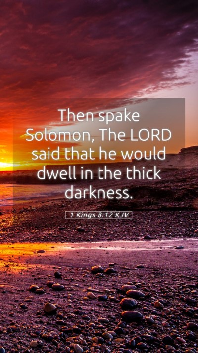 Picture 05 - 1 Kings 8:12 KJV Mobile Phone Wallpaper - Then spake Solomon, The LORD said that he would - Mobile Bible Verse Wallpaper