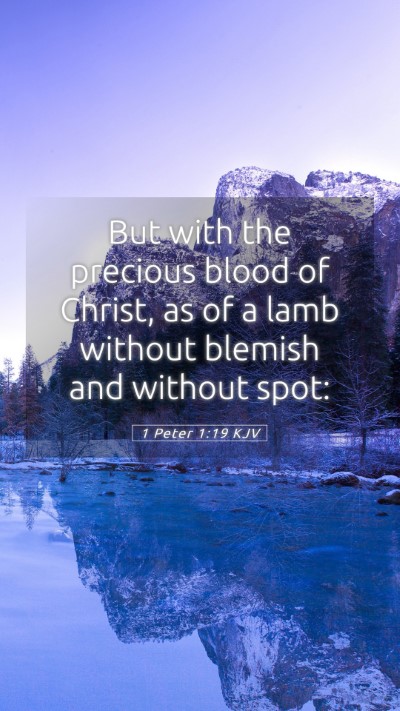Picture 05 - 1 Peter 1:19 KJV Mobile Phone Wallpaper - But with the precious blood of Christ, as of a - Mobile Bible Verse Wallpaper