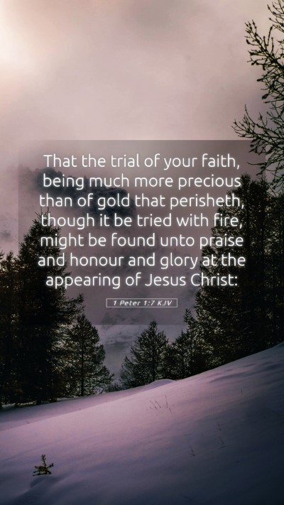 Picture 05 - 1 Peter 1:7 KJV Mobile Phone Wallpaper - That the trial of your faith, being much more - Mobile Bible Verse Wallpaper