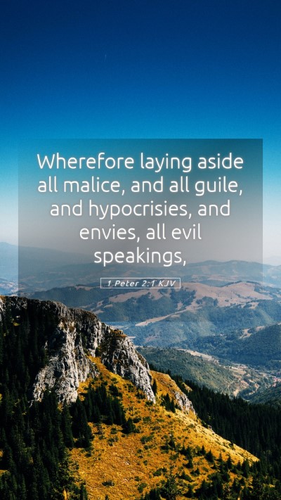 Picture 05 - 1 Peter 2:1 KJV Mobile Phone Wallpaper - Wherefore laying aside all malice, and all guile, - Mobile Bible Verse Wallpaper