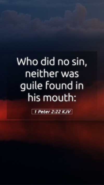 Picture 05 - 1 Peter 2:22 KJV Mobile Phone Wallpaper - Who did no sin, neither was guile found in his - Mobile Bible Verse Wallpaper