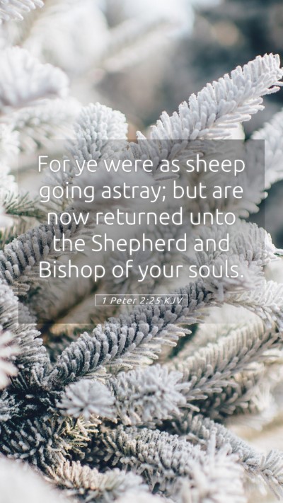 Picture 05 - 1 Peter 2:25 KJV Mobile Phone Wallpaper - For ye were as sheep going astray; but are now - Mobile Bible Verse Wallpaper