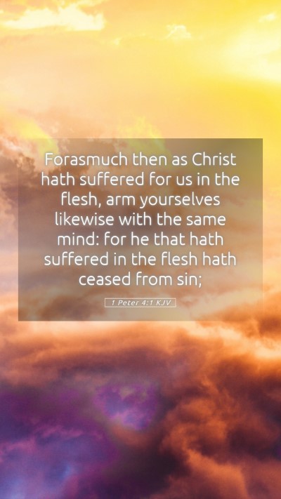 Picture 05 - 1 Peter 4:1 KJV Mobile Phone Wallpaper - Forasmuch then as Christ hath suffered for us in - Mobile Bible Verse Wallpaper