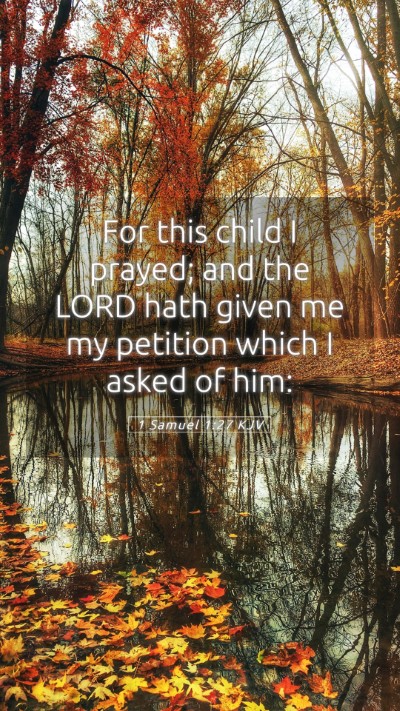 Picture 05 - 1 Samuel 1:27 KJV Mobile Phone Wallpaper - For this child I prayed; and the LORD hath given - Mobile Bible Verse Wallpaper