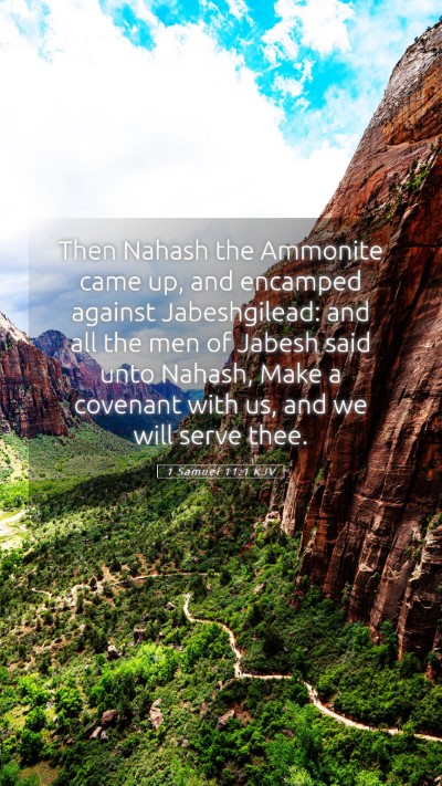 Picture 05 - 1 Samuel 11:1 KJV Mobile Phone Wallpaper - Then Nahash the Ammonite came up, and encamped - Mobile Bible Verse Wallpaper