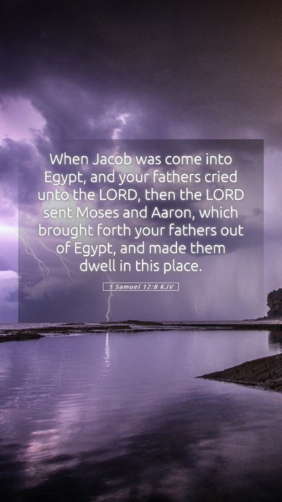 Picture 05 - 1 Samuel 12:8 KJV Mobile Phone Wallpaper - When Jacob was come into Egypt, and your fathers - Mobile Bible Verse Wallpaper