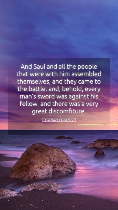 Picture 05 - 1 Samuel 14:20 KJV Mobile Phone Wallpaper - And Saul and all the people that were with him - Mobile Bible Verse Wallpaper