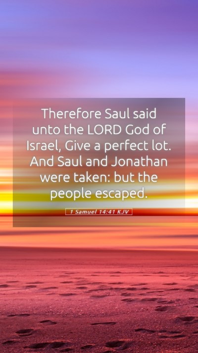 Picture 05 - 1 Samuel 14:41 KJV Mobile Phone Wallpaper - Therefore Saul said unto the LORD God of Israel, - Mobile Bible Verse Wallpaper